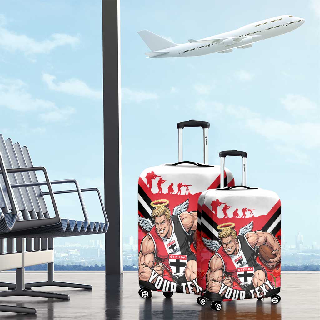 Personalised St Kilda Saints ANZAC Luggage Cover Military Remembrance Australian Football Mascot Camouflage