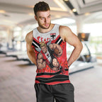 Personalised St Kilda Saints ANZAC Men Tank Top Military Remembrance Australian Football Mascot Camouflage