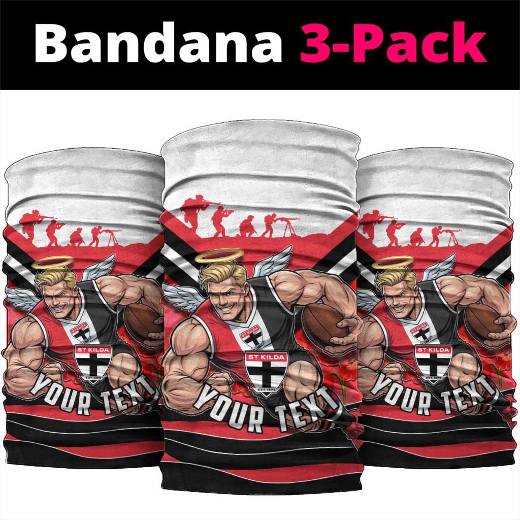 Personalised St Kilda Saints ANZAC Neck Gaiter Military Remembrance Australian Football Mascot Camouflage