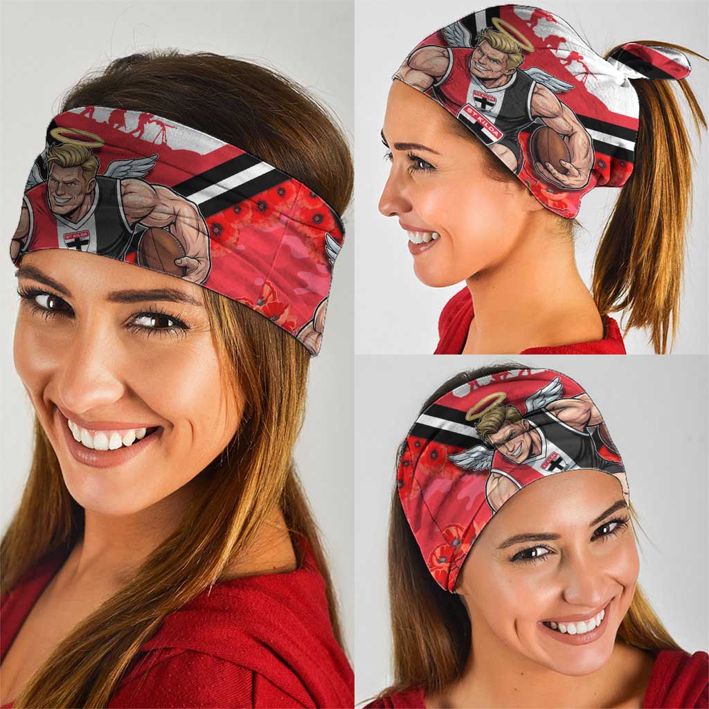 Personalised St Kilda Saints ANZAC Neck Gaiter Military Remembrance Australian Football Mascot Camouflage
