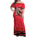 Personalised St Kilda Saints ANZAC Off Shoulder Maxi Dress Military Remembrance Australian Football Mascot Camouflage