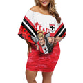 Personalised St Kilda Saints ANZAC Off Shoulder Short Dress Military Remembrance Australian Football Mascot Camouflage