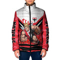Personalised St Kilda Saints ANZAC Padded Jacket Military Remembrance Australian Football Mascot Camouflage
