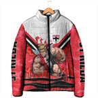 Personalised St Kilda Saints ANZAC Padded Jacket Military Remembrance Australian Football Mascot Camouflage