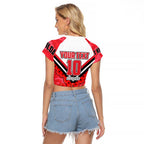 Personalised St Kilda Saints ANZAC Raglan Cropped T Shirt Military Remembrance Australian Football Mascot Camouflage