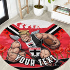 Personalised St Kilda Saints ANZAC Round Carpet Military Remembrance Australian Football Mascot Camouflage