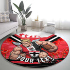 Personalised St Kilda Saints ANZAC Round Carpet Military Remembrance Australian Football Mascot Camouflage