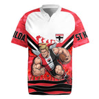 Personalised St Kilda Saints ANZAC Rugby Jersey Military Remembrance Australian Football Mascot Camouflage