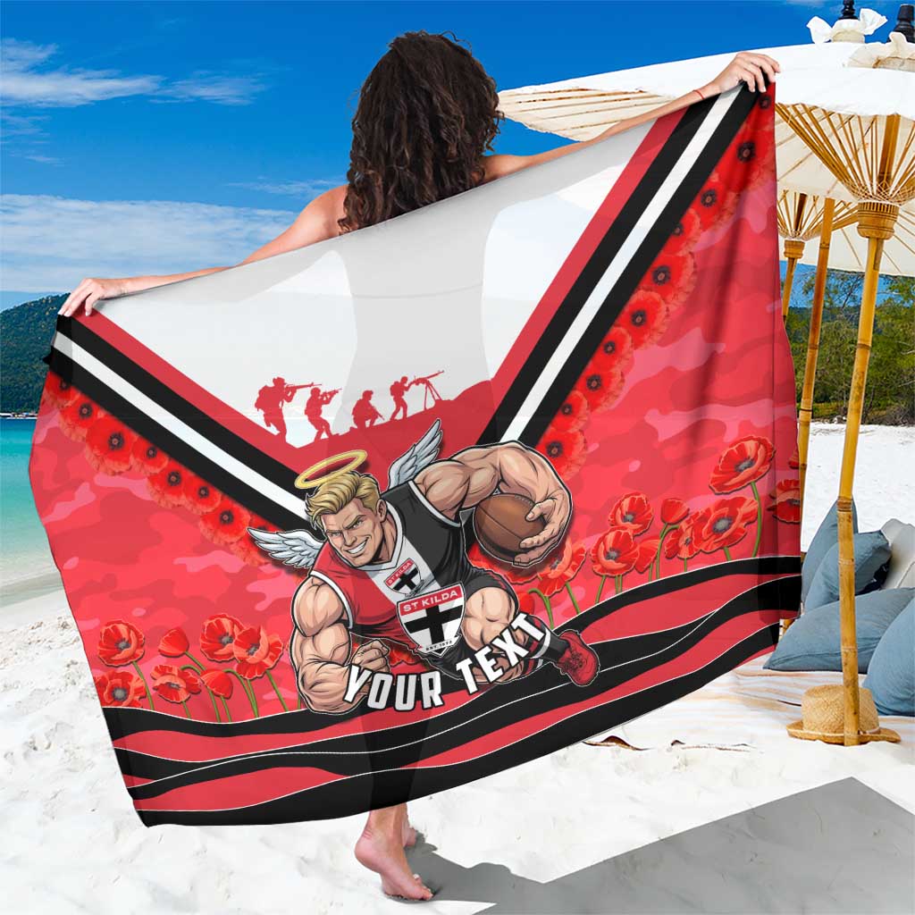 Personalised St Kilda Saints ANZAC Sarong Military Remembrance Australian Football Mascot Camouflage