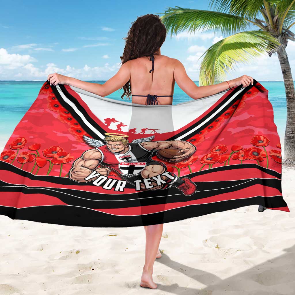 Personalised St Kilda Saints ANZAC Sarong Military Remembrance Australian Football Mascot Camouflage