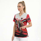 Personalised St Kilda Saints ANZAC Scrub Top Military Remembrance Australian Football Mascot Camouflage