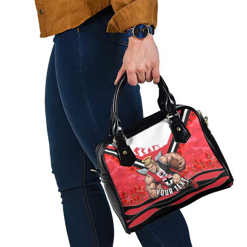Personalised St Kilda Saints ANZAC Shoulder Handbag Military Remembrance Australian Football Mascot Camouflage
