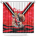 Personalised St Kilda Saints ANZAC Shower Curtain Military Remembrance Australian Football Mascot Camouflage