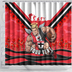 Personalised St Kilda Saints ANZAC Shower Curtain Military Remembrance Australian Football Mascot Camouflage