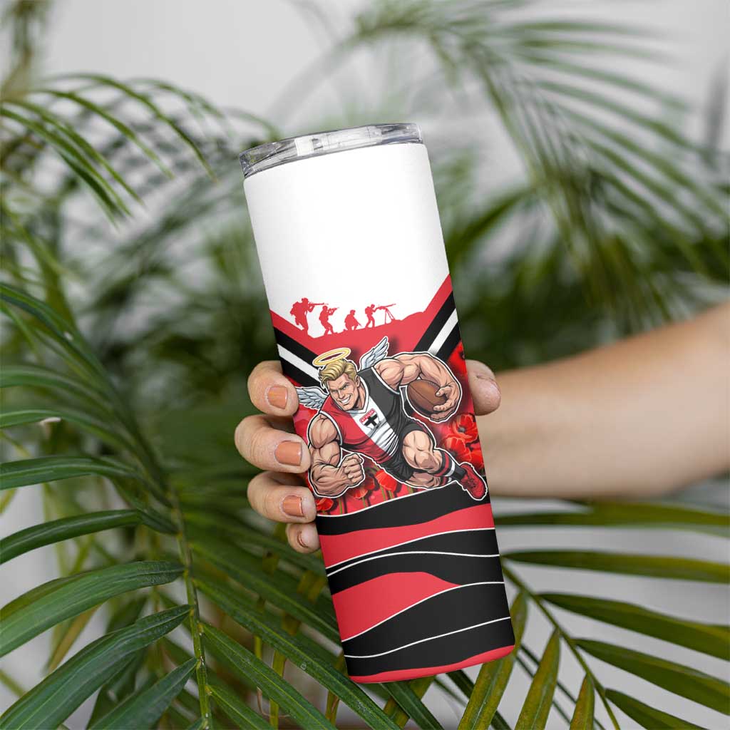 Personalised St Kilda Saints ANZAC Skinny Tumbler Military Remembrance Australian Football Mascot Camouflage