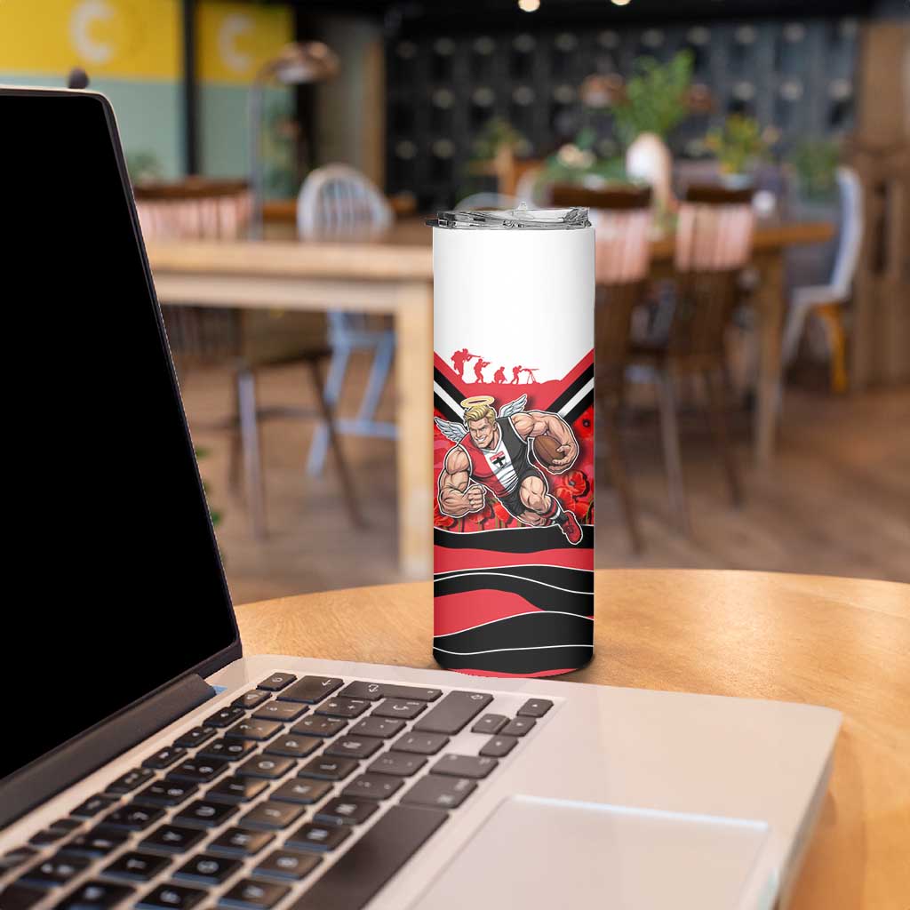 Personalised St Kilda Saints ANZAC Skinny Tumbler Military Remembrance Australian Football Mascot Camouflage