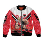 Personalised St Kilda Saints ANZAC Sleeve Zip Bomber Jacket Military Remembrance Australian Football Mascot Camouflage