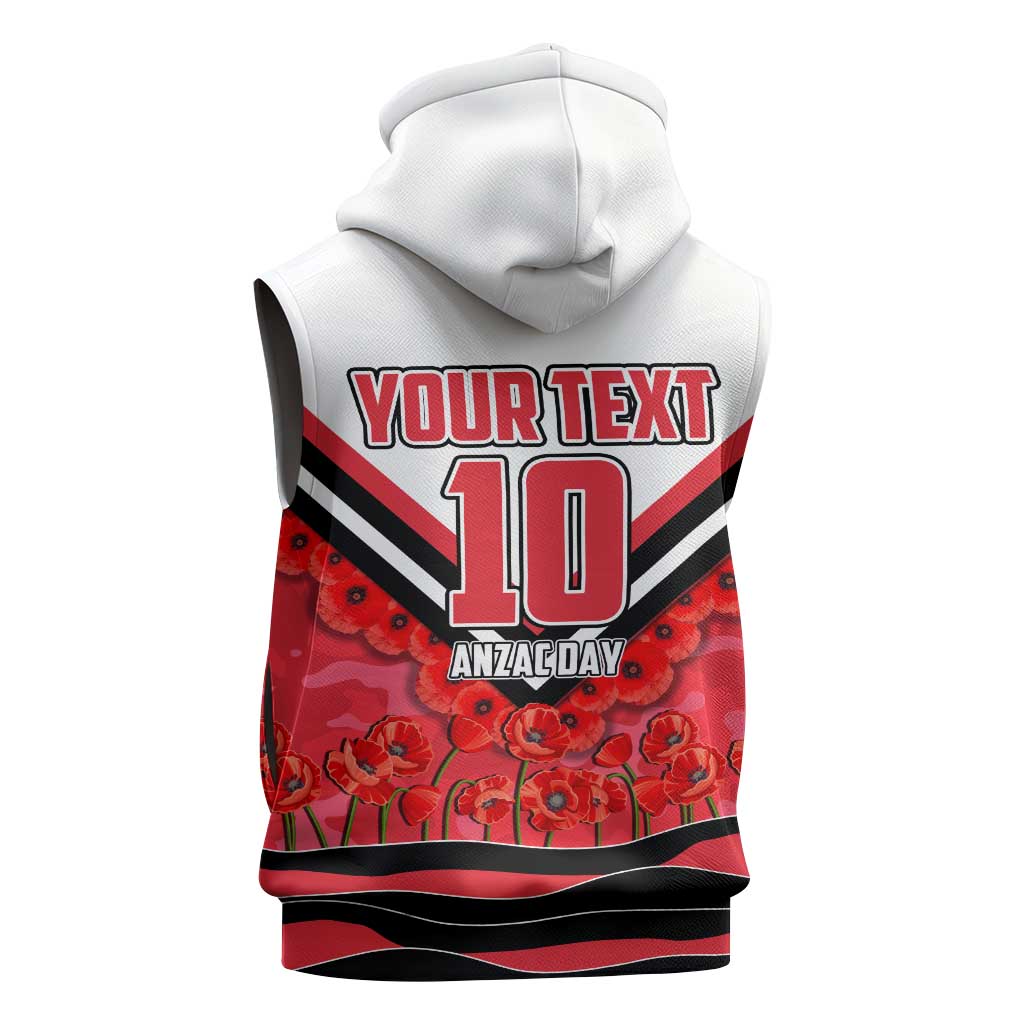 Personalised St Kilda Saints ANZAC Sleeveless Hoodie Military Remembrance Australian Football Mascot Camouflage