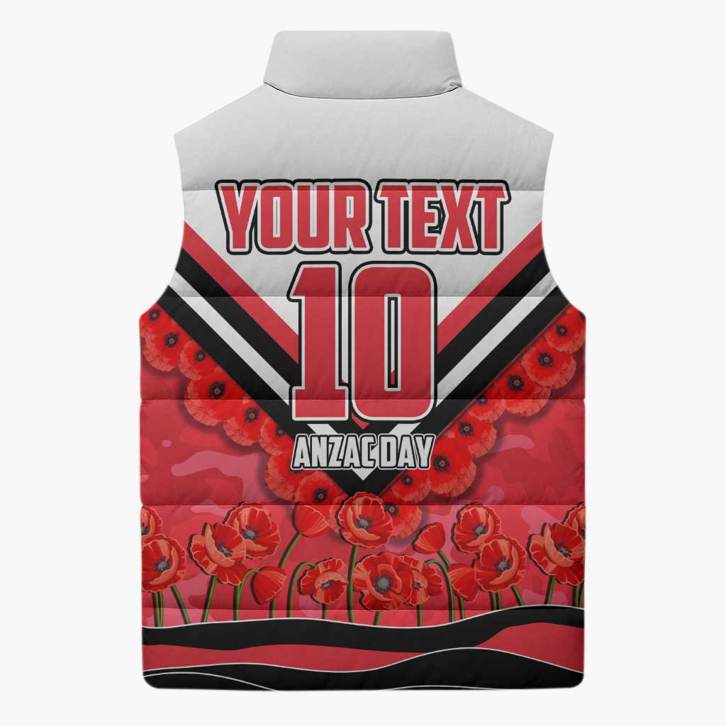 Personalised St Kilda Saints ANZAC Sleeveless Puffer Jacket Military Remembrance Australian Football Mascot Camouflage