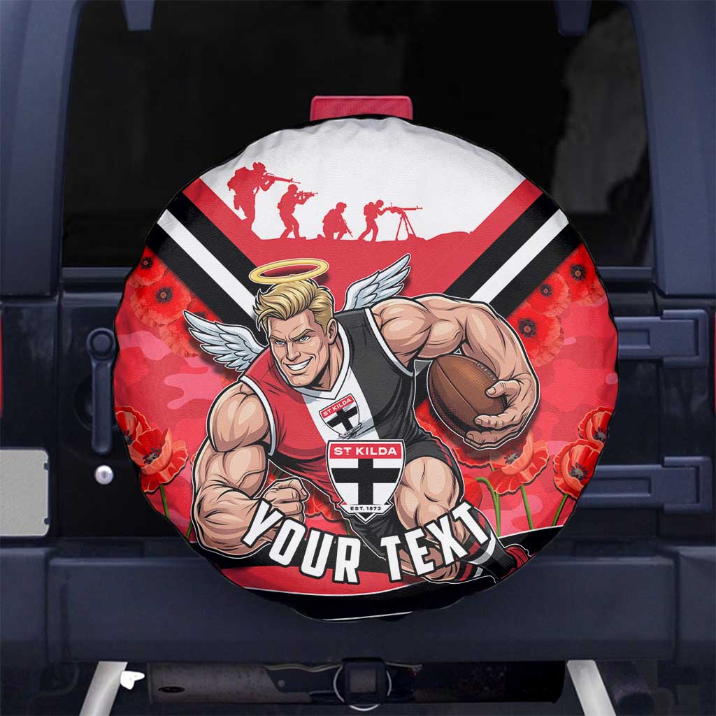 Personalised St Kilda Saints ANZAC Spare Tire Cover Military Remembrance Australian Football Mascot Camouflage