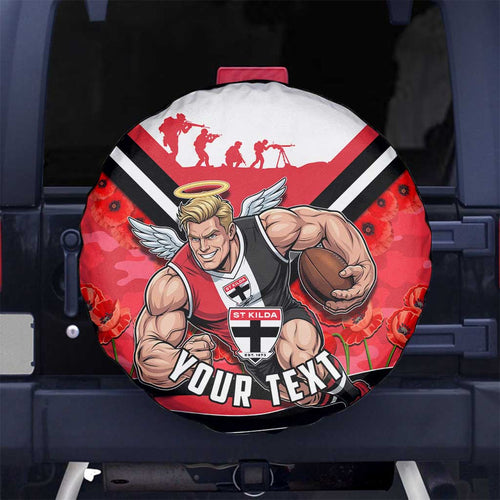 Personalised St Kilda Saints ANZAC Spare Tire Cover Military Remembrance Australian Football Mascot Camouflage