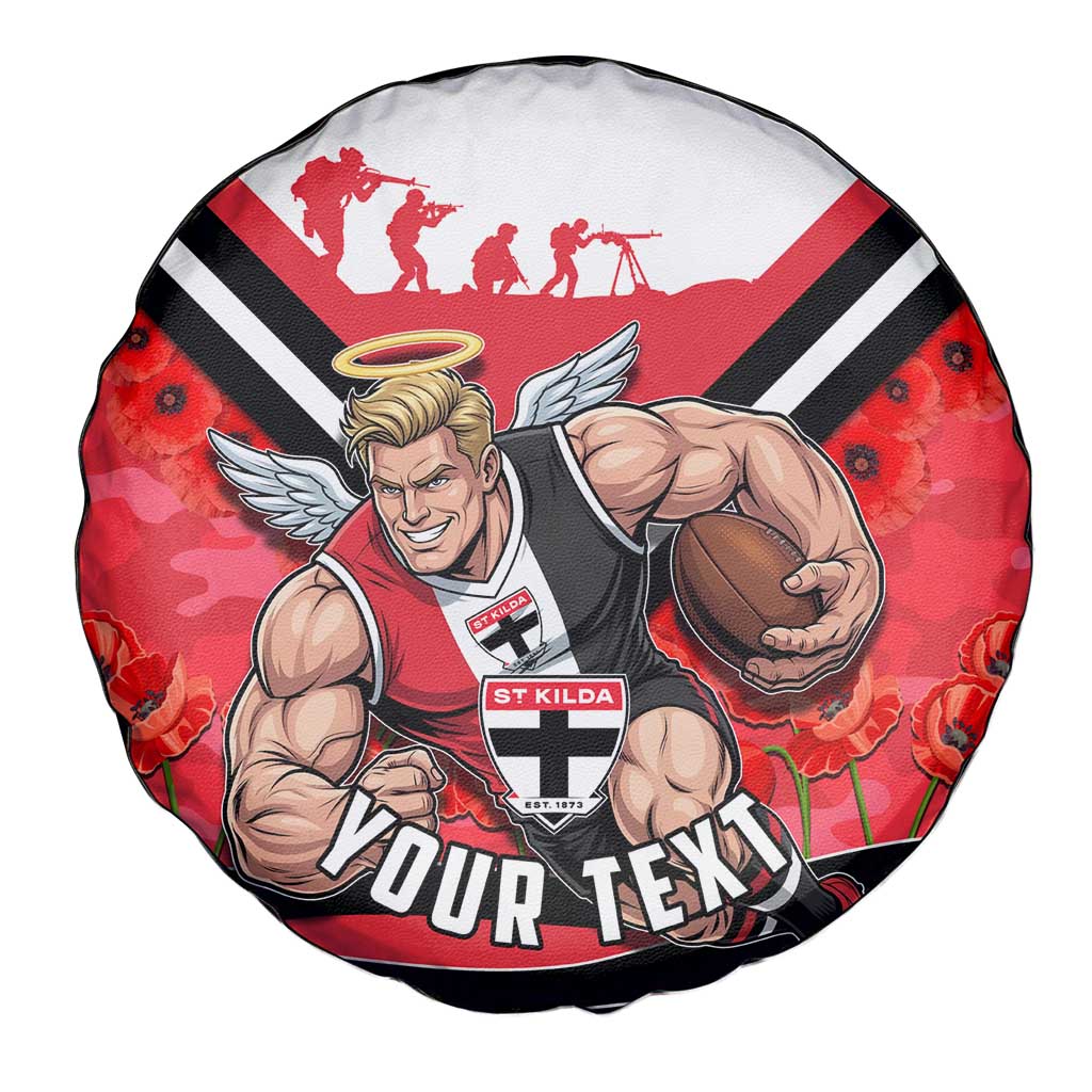 Personalised St Kilda Saints ANZAC Spare Tire Cover Military Remembrance Australian Football Mascot Camouflage