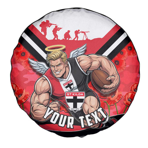 Personalised St Kilda Saints ANZAC Spare Tire Cover Military Remembrance Australian Football Mascot Camouflage