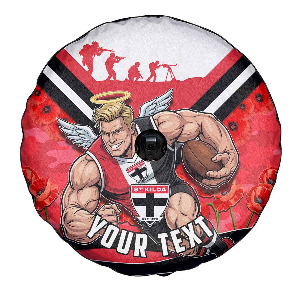 Personalised St Kilda Saints ANZAC Spare Tire Cover Military Remembrance Australian Football Mascot Camouflage