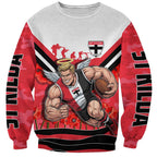 Personalised St Kilda Saints ANZAC Sweatshirt Military Remembrance Australian Football Mascot Camouflage