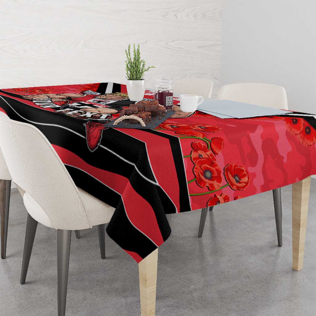 Personalised St Kilda Saints ANZAC Tablecloth Military Remembrance Australian Football Mascot Camouflage