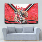 Personalised St Kilda Saints ANZAC Tapestry Military Remembrance Australian Football Mascot Camouflage
