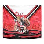 Personalised St Kilda Saints ANZAC Tapestry Military Remembrance Australian Football Mascot Camouflage