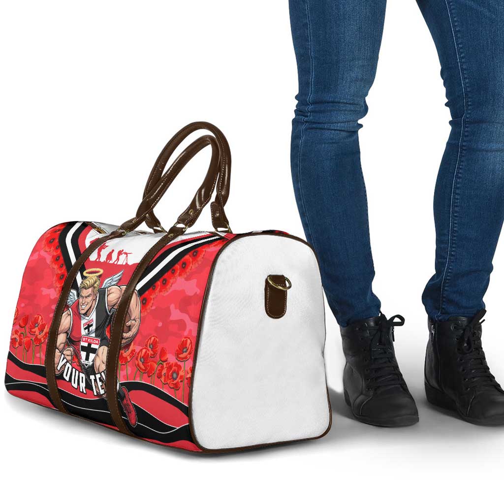 Personalised St Kilda Saints ANZAC Travel Bag Military Remembrance Australian Football Mascot Camouflage