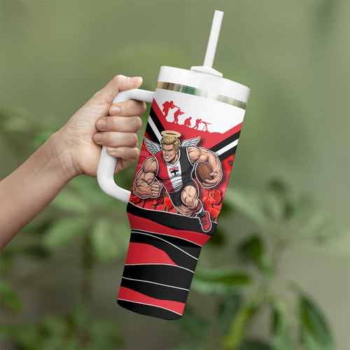 Personalised St Kilda Saints ANZAC Tumbler With Handle Military Remembrance Australian Football Mascot Camouflage