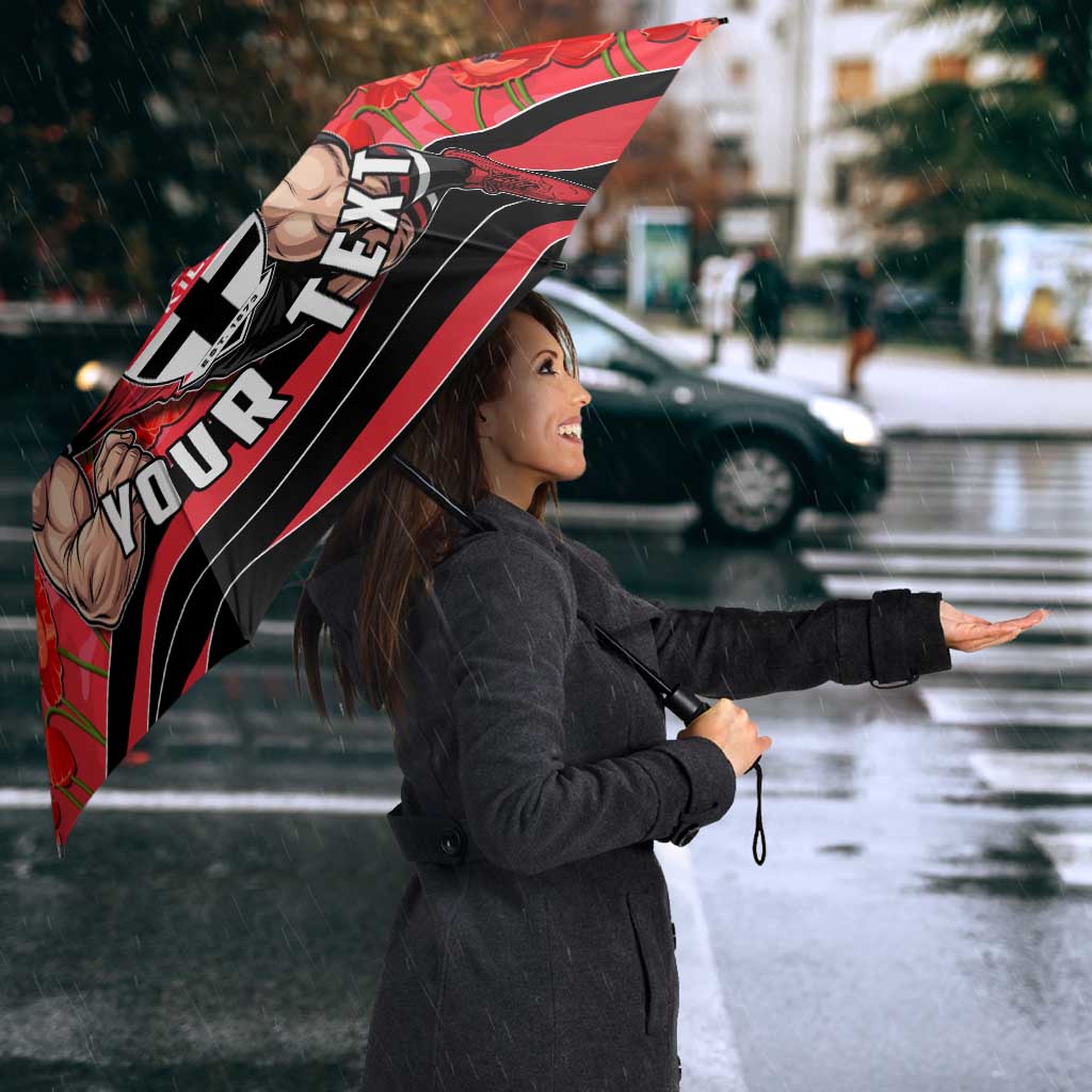 Personalised St Kilda Saints ANZAC Umbrella Military Remembrance Australian Football Mascot Camouflage