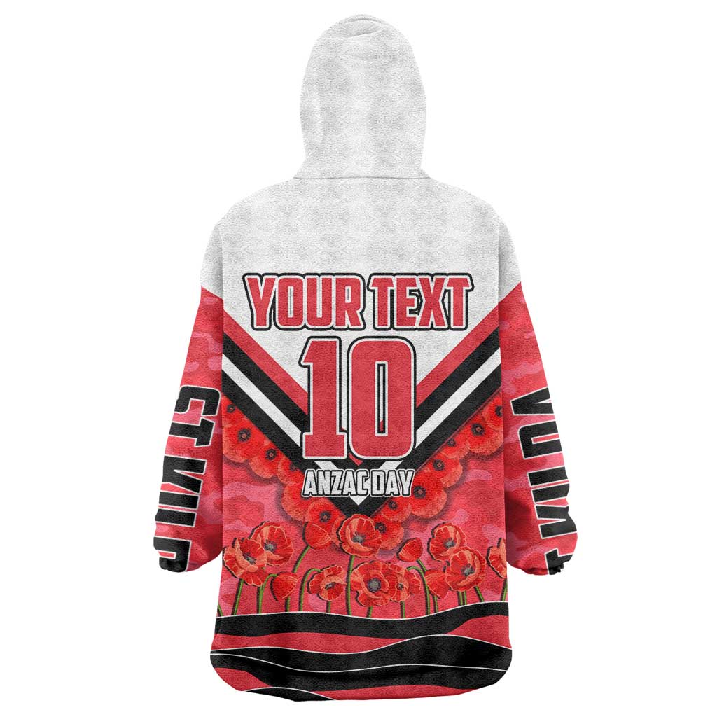 Personalised St Kilda Saints ANZAC Wearable Blanket Hoodie Military Remembrance Australian Football Mascot Camouflage