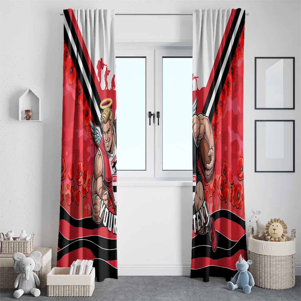 Personalised St Kilda Saints ANZAC Window Curtain Military Remembrance Australian Football Mascot Camouflage
