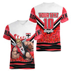 Personalised St Kilda Saints ANZAC Women V-Neck T-Shirt Military Remembrance Australian Football Mascot Camouflage