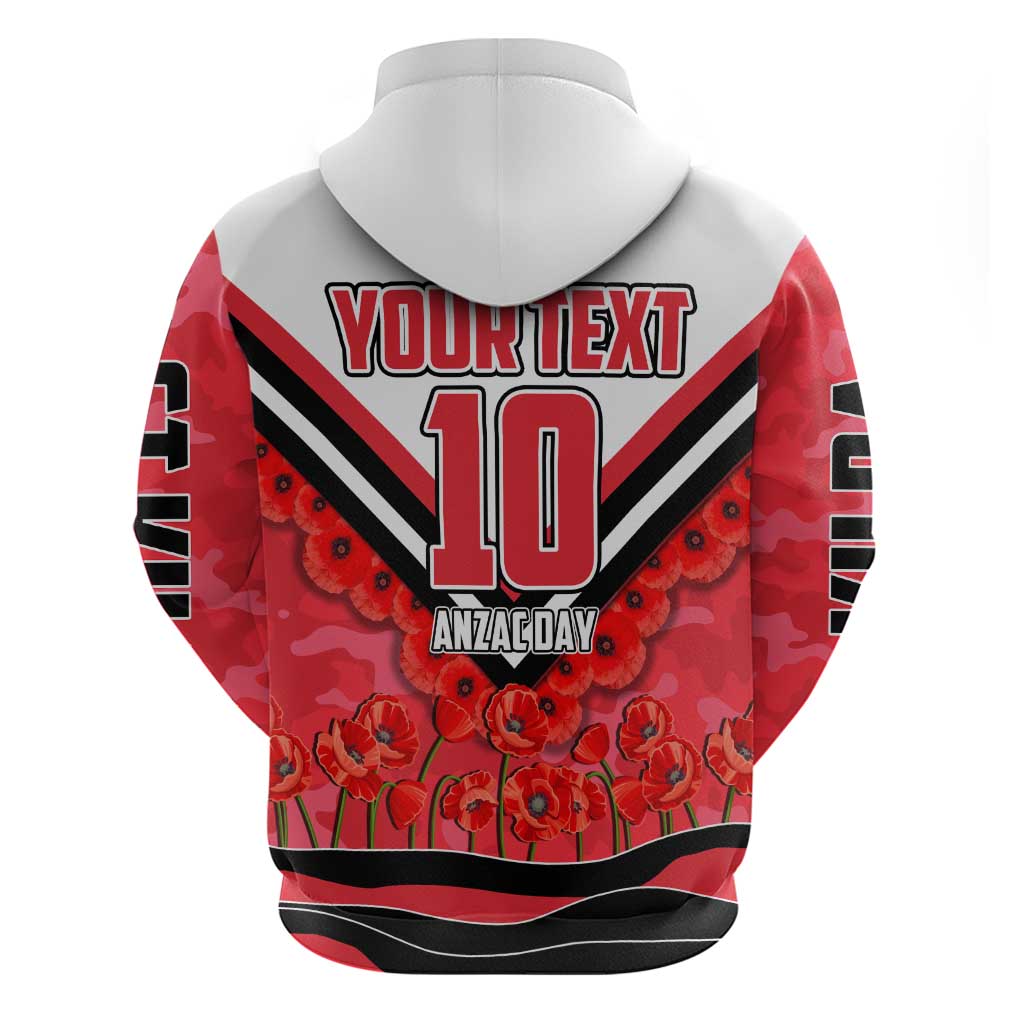 Personalised St Kilda Saints ANZAC Zip Hoodie Military Remembrance Australian Football Mascot Camouflage