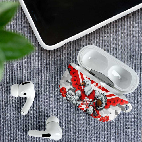 Personalised Sydney Swans ANZAC AirPods Case Military Remembrance Australian Football Mascot Camouflage