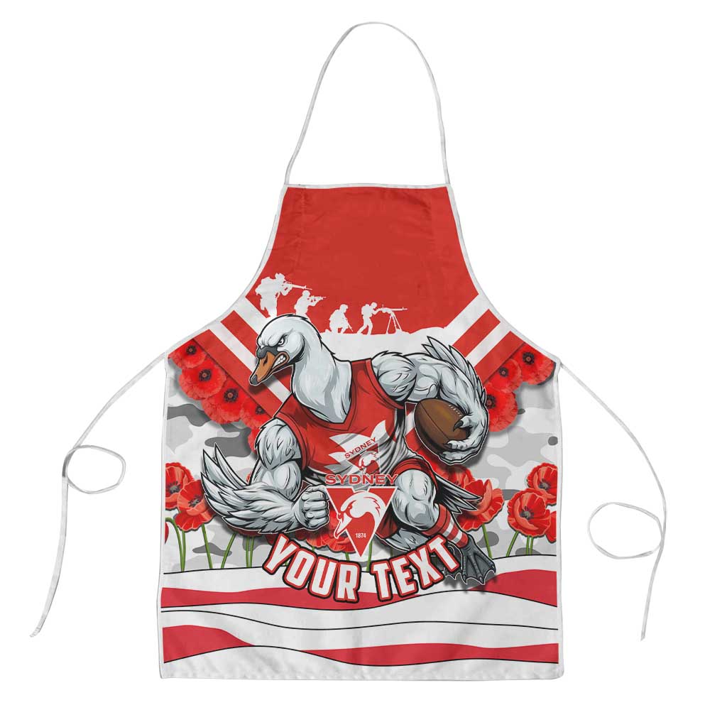 Personalised Sydney Swans ANZAC Apron Military Remembrance Australian Football Mascot Camouflage