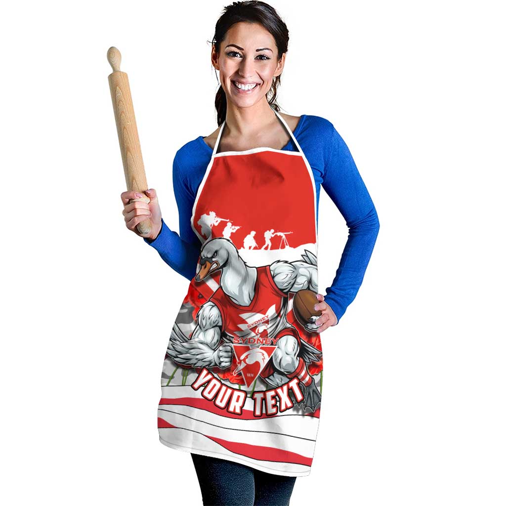 Personalised Sydney Swans ANZAC Apron Military Remembrance Australian Football Mascot Camouflage
