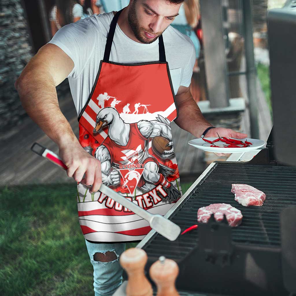 Personalised Sydney Swans ANZAC Apron Military Remembrance Australian Football Mascot Camouflage