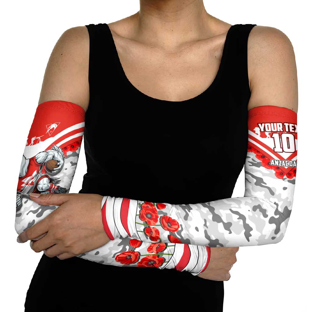 Personalised Sydney Swans ANZAC Arm Sleeves Military Remembrance Australian Football Mascot Camouflage