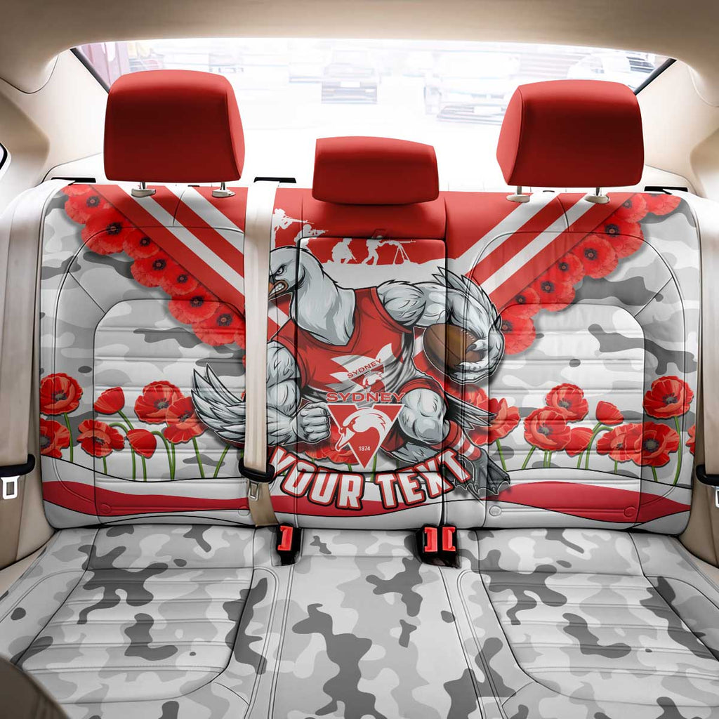 Personalised Sydney Swans ANZAC Back Car Seat Cover Military Remembrance Australian Football Mascot Camouflage