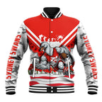 Personalised Sydney Swans ANZAC Baseball Jacket Military Remembrance Australian Football Mascot Camouflage