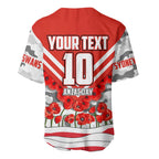Personalised Sydney Swans ANZAC Baseball Jersey Military Remembrance Australian Football Mascot Camouflage