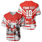 Personalised Sydney Swans ANZAC Baseball Jersey Military Remembrance Australian Football Mascot Camouflage