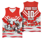 Personalised Sydney Swans ANZAC Basketball Jersey Military Remembrance Australian Football Mascot Camouflage