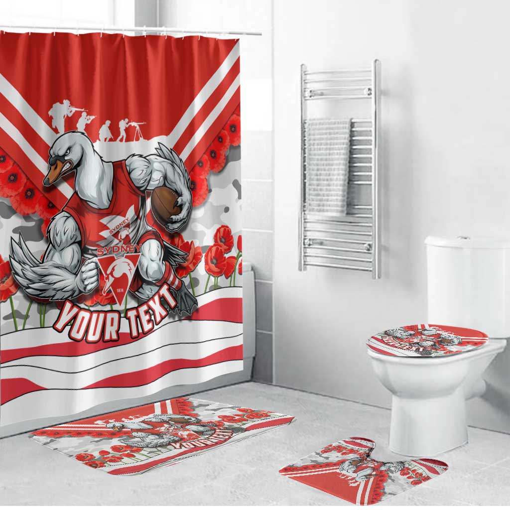 Personalised Sydney Swans ANZAC Bathroom Set Military Remembrance Australian Football Mascot Camouflage